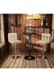 Homall Modern Swivel Bar Stools Set of 2, Adjustable Height PU Leather Counter Stools - Beige - 2