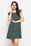 Animal Print Long Sleep Tee in Green - Rayon - 2