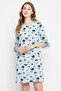 Sheep Print Long Sleep Tee in Baby Blue - 100% Cotton - 2