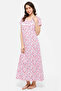Pretty Florals Long Night Dress in White - 100% Cotton - 4