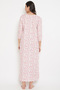 Pretty Florals Long Nighty in White - 100% Cotton - 5