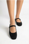 Stoned Black Mary Jane Ballerinas ✨   Crystal Stone Detailed Single Strap Stylish Women's Ballerina Shoes for Daily Events - 3