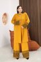Round Neck Sleeveless Badi U Long Sleeve Midi Length Cardigan Elastic Waist Piped Leg Pants Knitwear Three-Piece Set - 5