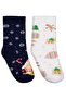 Civil Girls' Candy House Towel 2-Piece Girls' Socks |   School Nursery and Daily Use