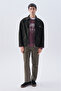 Men's Anthracite Zippered Jean Jacket with Pocket Detail - 5