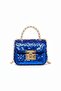 Mini Girls' Festive, Daily, Stylish Shoulder Bag with Pearl Handle and Shiny Sequin Chain Strap