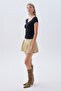 Women's Black Fitted Crew Neck T-Shirt - 3