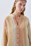 Women's Yellow Oversize Striped Judge Collar Shirt - 4