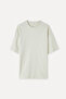 Men's Stone Color Textured Comfort Fit Crew Neck T-Shirt - 4