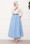 Pocket Detailed Sports Cotton Skirt Baby Blue