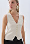 Women's Plum Fitted V-Neck Knitwear Vest - 3