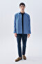 Men's Blue Striped Comfort Fit Long Sleeve Shirt - 4