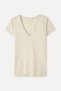 Women's Stone Color Comfort Fit V-Neck T-Shirt
