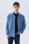 Men's Blue Striped Comfort Fit Long Sleeve Shirt