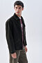 Men's Anthracite Zippered Jean Jacket with Pocket Detail - 4