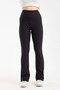 Women's High Waist Ribbed Black Spanish Leggings - H5948