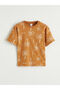 Brown patterned boy's t-shirt and shorts - 3