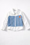 Stony denim piece zippered shirt wide leg flexible blue denim pants holiday outfit - 3