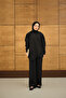 Women's Gold Button Detailed Modal Suit with Trousers Black - 3