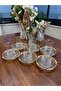 Odin Real Gold Golded Rose Frame Tea Set 12 Pieces - 6 Plates 6 Cups - Tea Set - 5