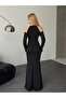 Modal Fabric Lycra Accessory Detail Maxi Dress Black - 5