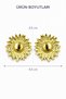 Women's Daisy Yellow Steel Stud Earrings - Yellow Gold with Daisy Detail - 3