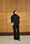 Women's Gold Button Detailed Modal Suit with Trousers Black - 6