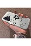 iPhone 16 Compatible Silicone Edge Hard Back Anti-Fall Phone Case with Stars Pattern