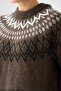 Patterned Brown Sweater - 2