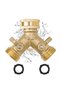 1pcs 3/4 Inch 2 Way Brass Garden Hose Splitter Y-Type Tap Watering Connector Distributor for Outdoor - 8