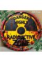 1 Rustic Radiation Warning Round Aluminum Sign, "DANGER HIGHLY Radioactive ZONE" Diameter, Vintage.