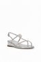 26Y465-2 Women's Stoned Flat Sandals Silver - 2