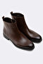 100% Genuine Leather Brown Cowboy Model Chealse Men's Boots - 3
