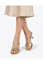 Talya Gold Ring Buckle Goblet Heeled Slippers - Gold Foil - 3