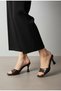 Brown Faux Leather 7cm Heeled Evening Dress Slippers - 4