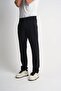 Black Men's Sweatpants, Comfortable Fit, Zippered, Three Pockets, Thin Draped Fabric, Classic Leg - 3