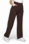 Brown Lycra Velcro Closure Women's Palazzo Trousers - 2