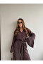 Brown Blouse with Flounce Sleeves and Pants Set - 0812 - 8