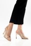 Women's Patent Leather Buckle Detailed Heeled Shoes Beige - 4