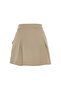 Women's Beige Pleated Mini Cargo Skirt - 5