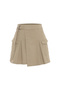 Women's Beige Pleated Mini Cargo Skirt