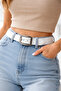100% Genuine Leather, White Women's Dress, Fabric, Jeans Belt, 4cm Width