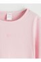 Black Crew Neck Heart Embroidered Girls' T-Shirt (S6) - 2