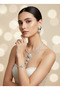 Minimal Three-Flower Detailed Stone Jewelry Set – Stylish and Modern Women's Accessory