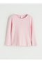Black Crew Neck Heart Embroidered Girls' T-Shirt (S6)