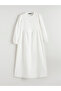 Balloon Sleeve Muslin Long Dress (S6) - 5