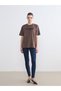 Artı-Store Women's T-Shirt with Cycling Collar and Short Sleeves, Oversized Molds, Cotton Pe - 3