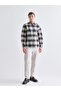 Black Regular Fit Long Sleeve Plaid Men's Lumberjack Shirt - 2
