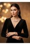Zircon Stone Three-Ball Detailed Necklace, Earrings and Bracelet Set – Stylish Evening Dress Jewelry Set - 3