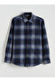 Regular Fit Plaid Gabardine Men's Shirt - 5